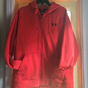 Under Armour red zip-up hooded sweatshirt
